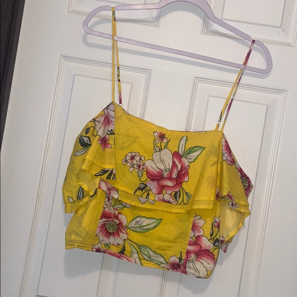Yellow Floral Crop Top